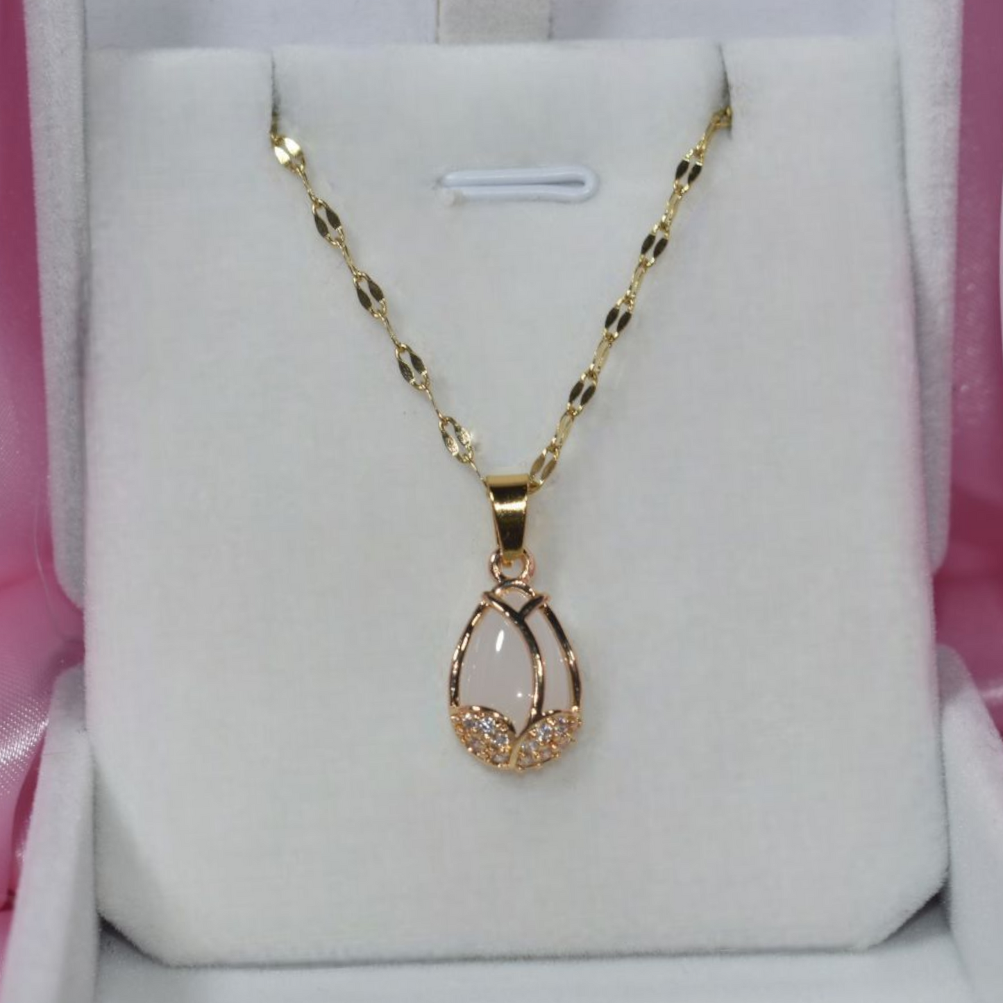 Collar Tulipán de Brillo Fino 🌷