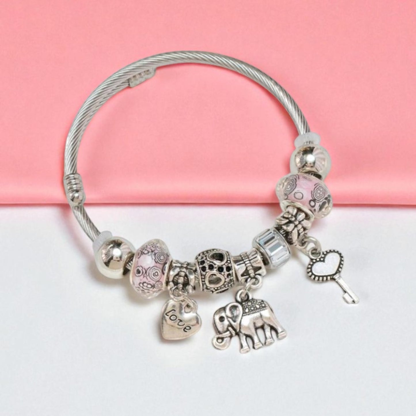 Pulsera tipo pandora elefante-llave