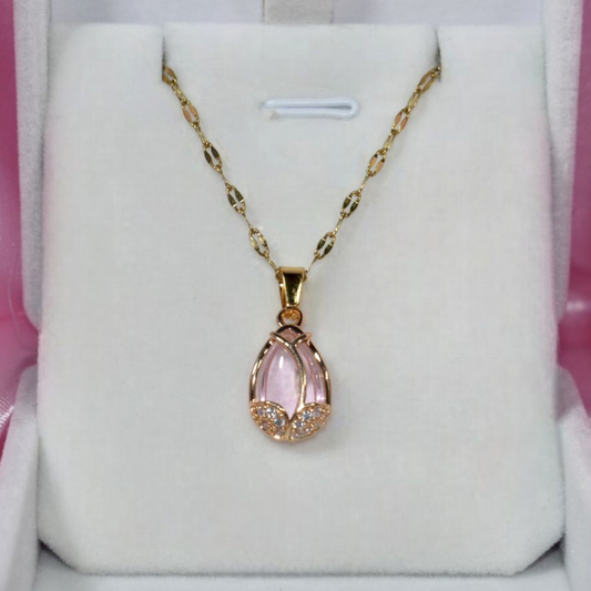 Collar Tulipán de Brillo Fino 🌷