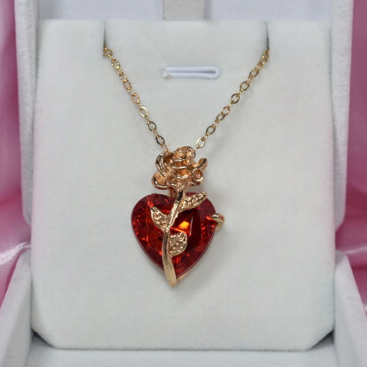 Collar Corazón en Rosa – Amor digno de cuento🌹