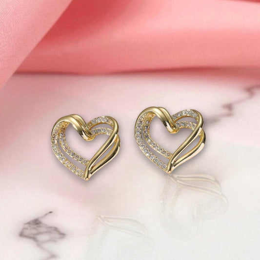 Aretes Corazones Entrelazados 🤍