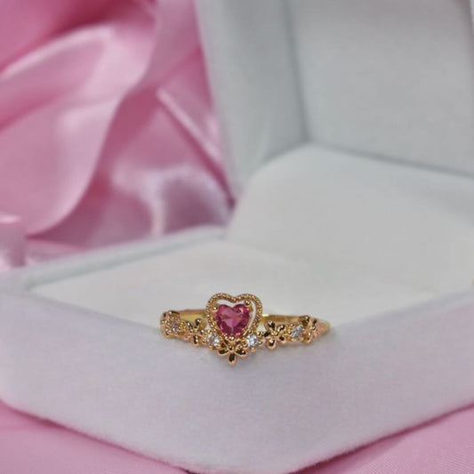 Anillo Corazón Sutil Rojo ❤️